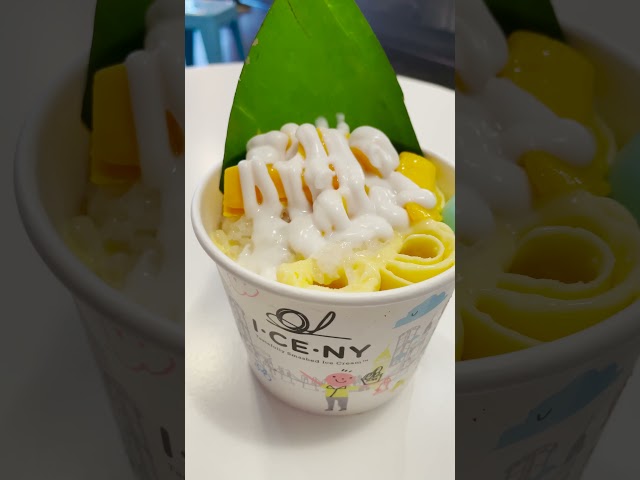 Mango Sticky Rice Rolled Ice Cream for National Ice Cream Day #shorts