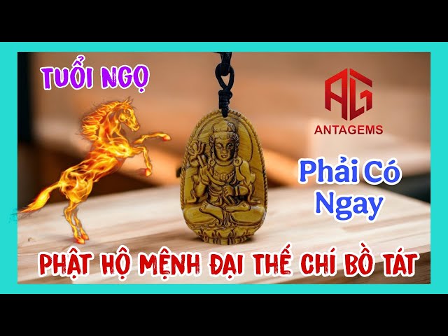 Mặt Phật Bản Mệnh Đại Thế Chí Bồ Tát Đá Mắt Hổ Nâu Vàng - Năng Lượng Tài Lộc - Tâm An Phúc Lớn