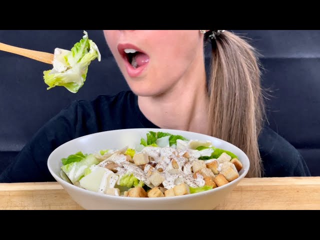 ASMR CEASAR SALAD MUKBANG | CRUNCHY EATING SOUNDS NO TALKING