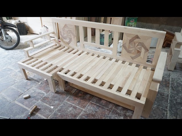 (DIY) How To Make Wooden Sofa Combined With Bed 3D Backrest | Do Go 24H