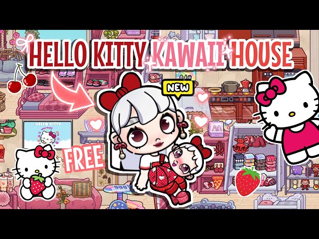 NEW FREE** Hello Kitty FAMILY HOUSE MAKER 🌸💖 | TOUR/BUILD | AVATAR WORLD House Ideas | PAZU