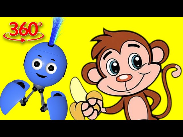 Five Little Monkeys 360 | Nursery Rhymes & Kids Songs | 360° VR Glasses