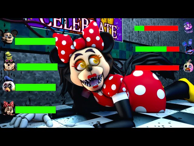 [SFM FNaF] Top 5 Security Breach Disney vs Fight Animations WITH Healthbars