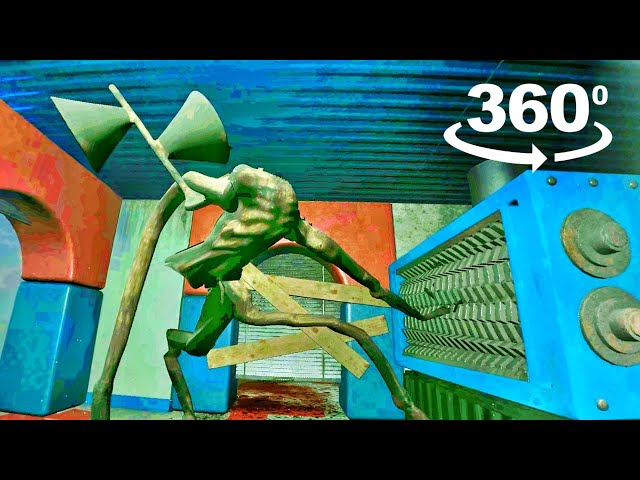 360 Video | What If You Destroy SIREN HEAD In The Shredder - Poppy Playtime Chapter 2