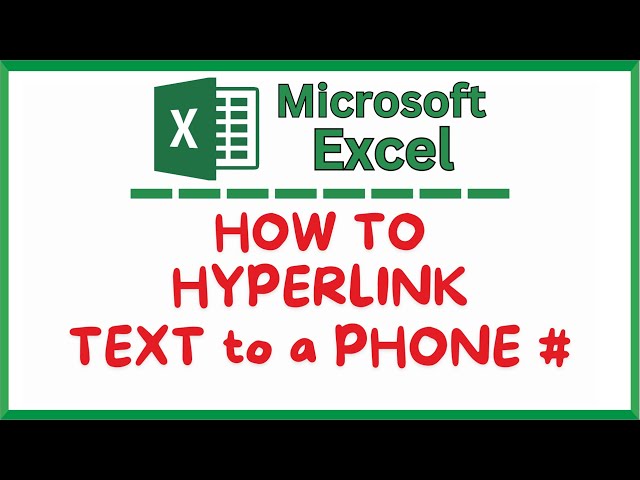 How To Hyperlink Text To A Phone Number In Microsoft Excel | Office 365 Tutorial