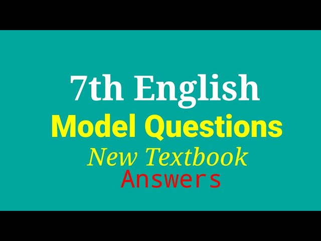 First Term | Standard 7 ENGLISH | Model exam based New textbook | 2024 |PART 2