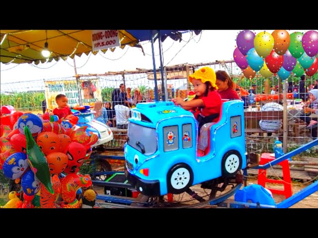 Balon Karakter Lucu Lagu Anak Kucing Meong Meong,Balon Gas Helium, Naik Odong Odong Kereta, Ballons