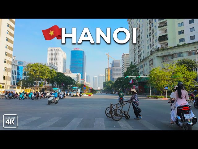 Exploring HANOI - Scenic Downtown Driving Tour - Vietnam 4K