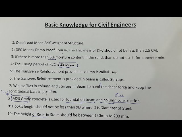 Basic Knowledge for Civil engineering Students