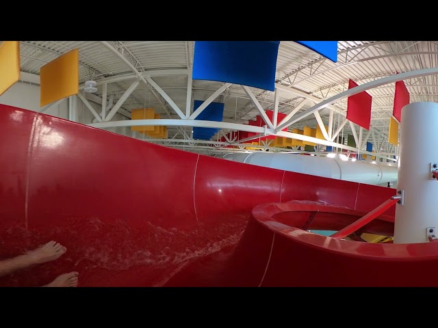 {360 VR} North Battleford Co-op Aquatic Center Red Slide POV, Saskatchewan