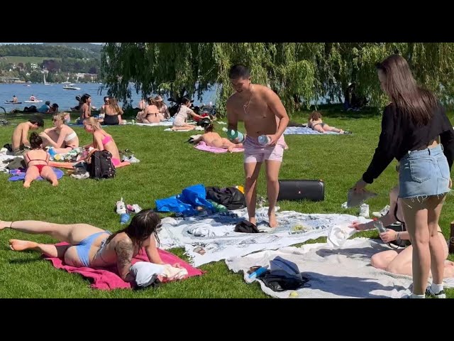 🇨🇭 Zurich Hot Summer Day in Switzerland | Full Walking Tour of Zurich 4K