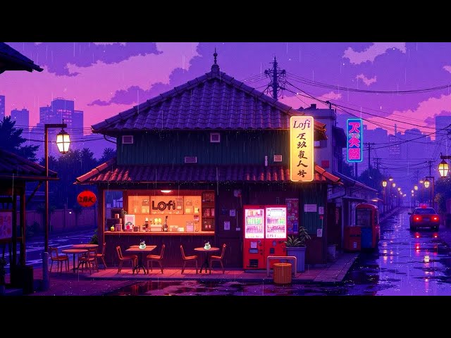 Chill Rain 🌧️ Peaceful Lofi Coffee in 90's Tokyo Street 🌆 Relaxing Lofi Beats to Study/Chill to