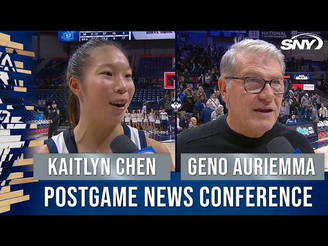 Kaitlyn Chen, Geno Auriemma on UConn's offensive performance after 100-57 win over Villanova | SNY