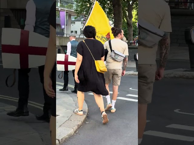 "I Tread Where I Please" Jesus Christ Against the Devil Flag Political Manifestation on  Big Ben