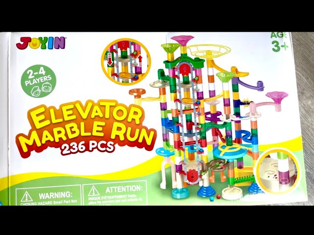 Play Game Marble Run with Motorized Elevator- Construction Building Blocks