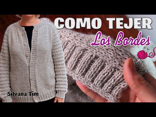 How to knit 2-needle Borders / Views of a Jacket / Cardigan. Fabric for beginners