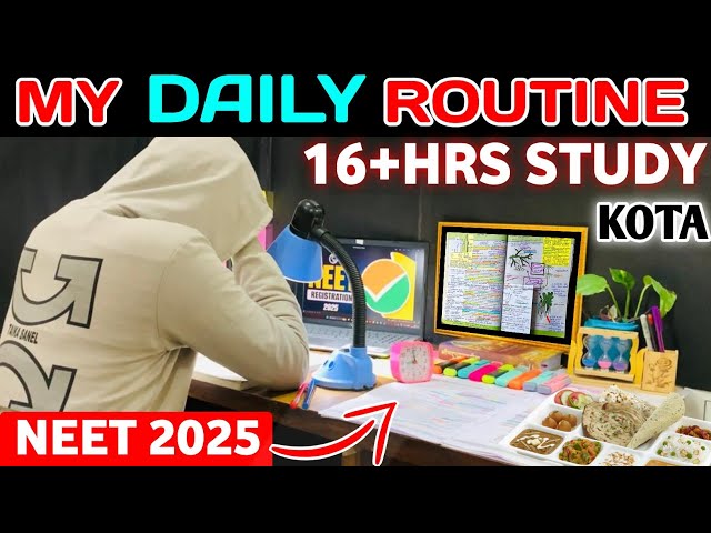 16+hrs DAILY STUDY ROUTINE VLOG 🔥 *STUDY VLOG* | KOTA HOSTEL FOOD | ALLEN | NEET ASPIRANT | PW KOTA