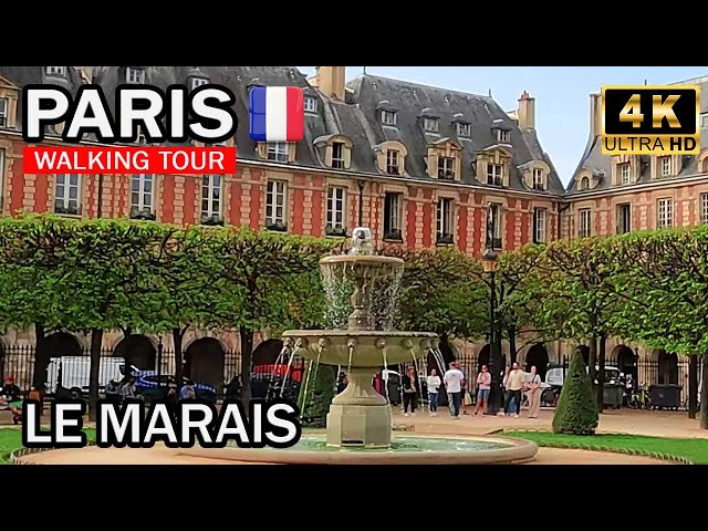 Paris Walking Tour – Le Marais [4K] – With Captions