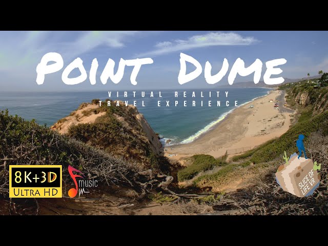 8k 3D Relaxing walk along Pacific Coast Highway to Point Dume Malibu, California VR180