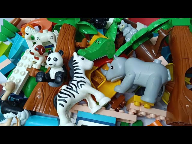 Satisfying Building Blocks Marble Run ASMR compilation Assembly fun animals course part 89