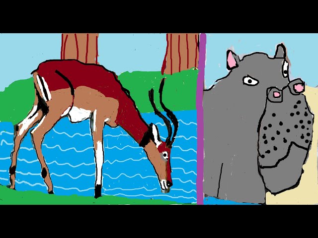 Animals with different color tongue s from Periwinkle and friends animal stories for kids.