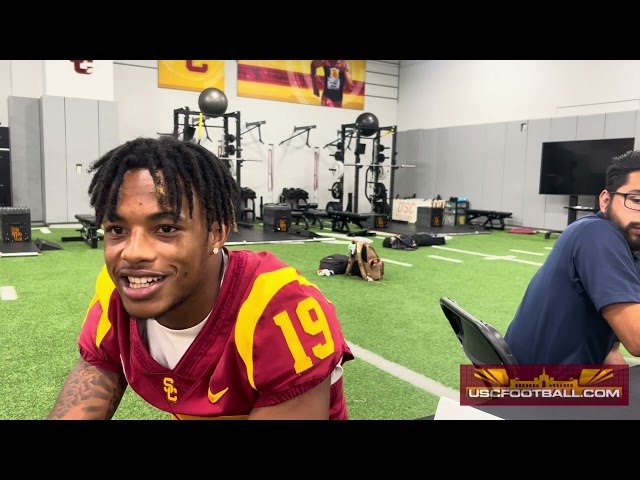 DB Jaylin Smith at USC Media Day