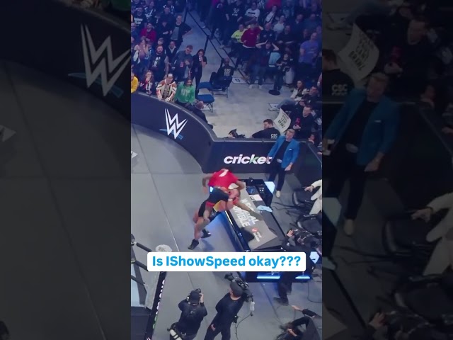 IShowSpeed Survives EPIC Wrestling Fail Moment #funny #shorts #wwe #royalrumble #ishowspeed #viral