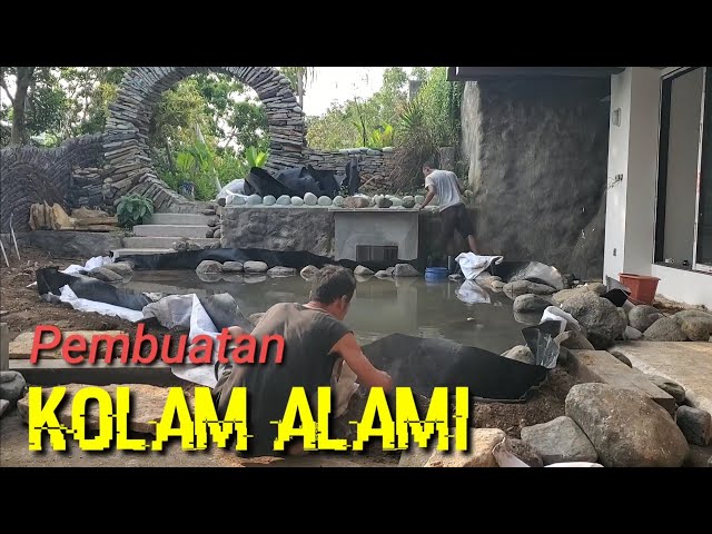 cara membuat kolam alami dari geomembran