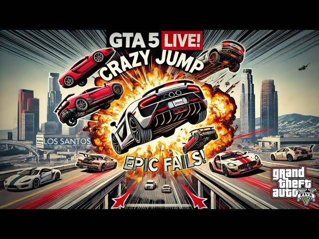 "GTA 5: 🔴 Live Stunt Show! 🎪🚗 Jumps & Crashes" #ronaldo #livegaming #gta