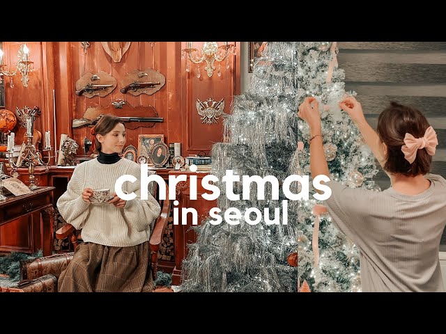 christmas in Korea🎄cosy cafes, seoul christmas shopping & decorating my apartment