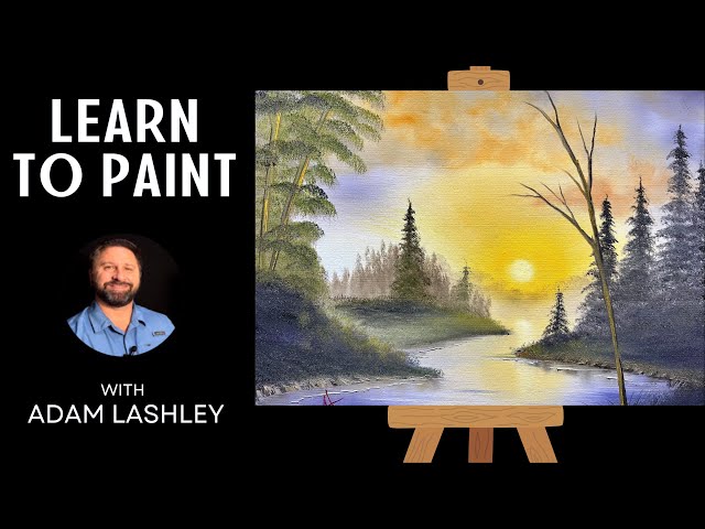 A Golden Sunset | Wet on Wet Oil Painting | Paint with Adam