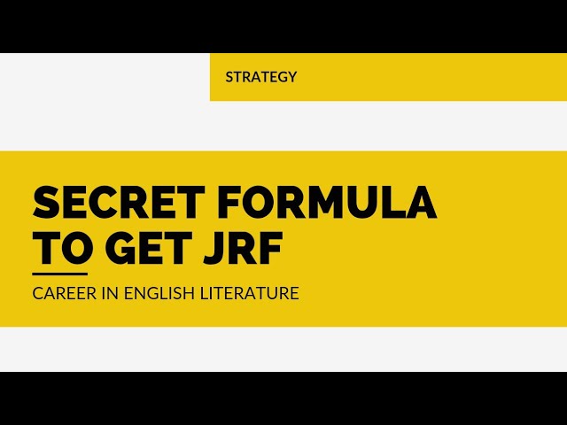 Secret Formula to Get JRF | A Simple Girl's Journey | NTA NET JRF