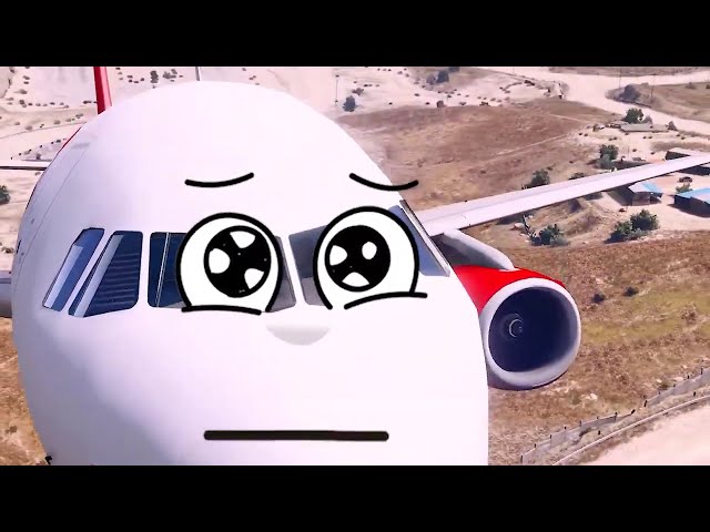 Doodles GTA Airplanes - Pilot Falls Out of Burning Airbus A320 After Crashes Mid-Air With Airplane