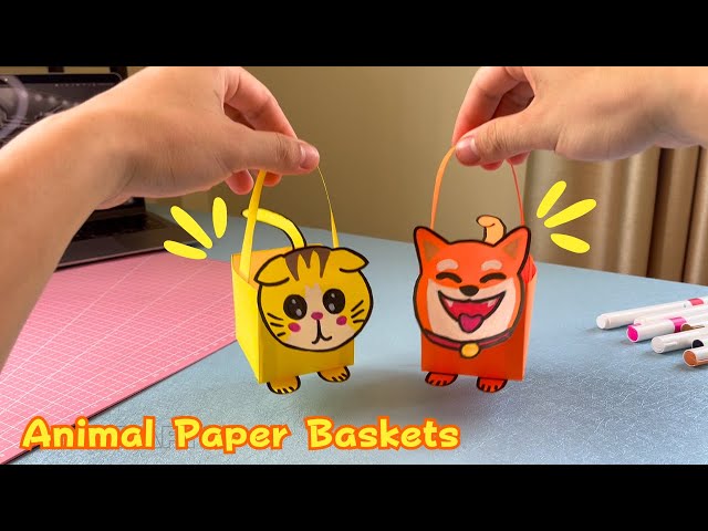 Easy DIY Animal Paper Baskets | Cute Paper Crafts | Animal Crafts