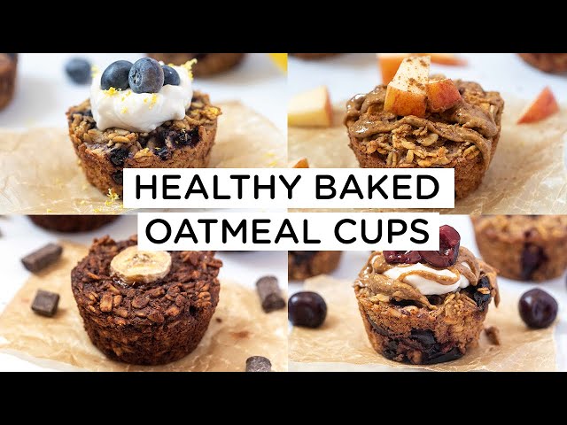 HEALTHY BAKED OATMEAL CUPS ‣‣ 4 yummy flavors