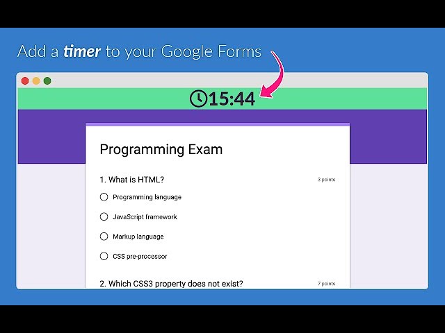 Google form timer setup and share link on Google meet