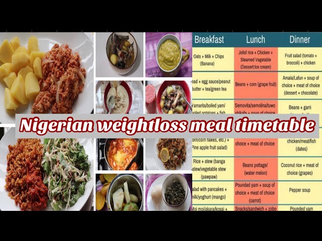 Nigerian Weight loss meal timetable