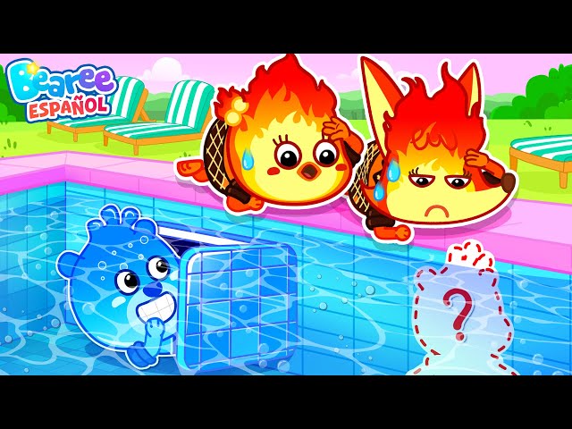 Desafío Extremo de Escondidas en la piscina con Fuego vs Agua🤯 Dibujos Animados ★ Bearee Español