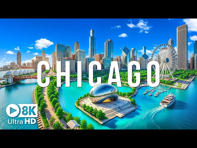 CHICAGO 8K UHD - Relaxing Music with Iconic Skyline, Stunning Architecture, and Vibrant Cityscapes