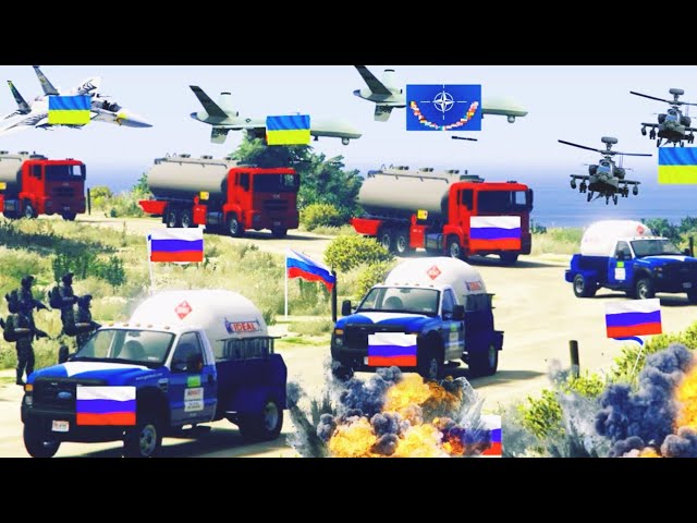 PUTIN UNDERSTIMATED NATO; Ukrainian Fighter Jets & Helicopters Attack on Russian Army Weapons-GTA5