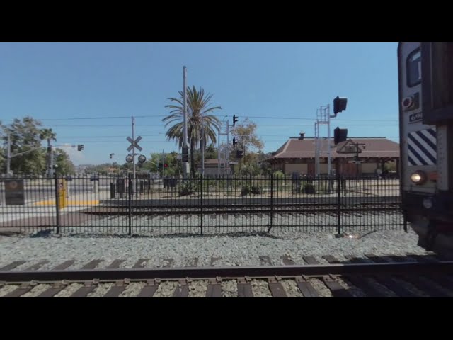 VR180 - Amtrak Pacific Surfliner Train #777 Northbound Old Town San Diego CA - Aug 15th 2020 (2/2)