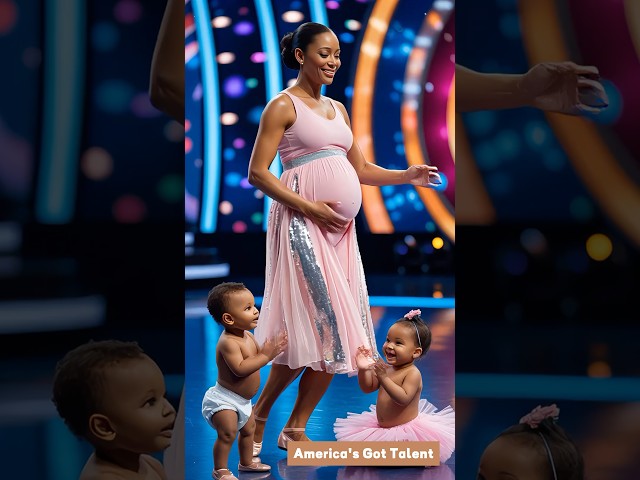 Expectant moms with babies surprise audience at #AGT stage.#dance #talent