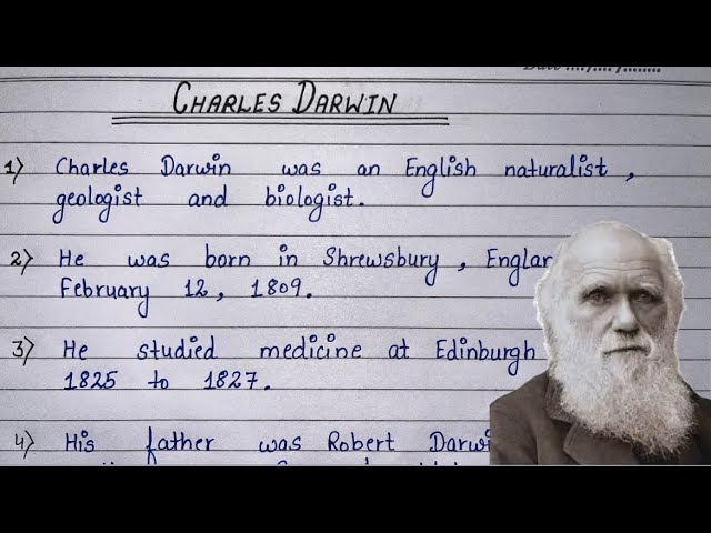 Charles Darwin Biography | 10 Lines on Charles Darwin | Write speech on charles Darwin in English