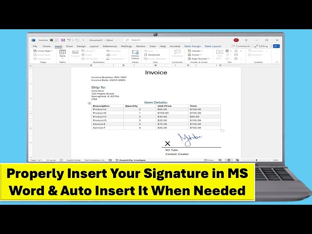 How to Properly Insert Your Signature in MS Word & Auto Insert It When Needed