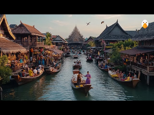 Pattaya Floating Market, Thailand🇹🇭 Traditional Markets Popular with Travelers (4K HDR)