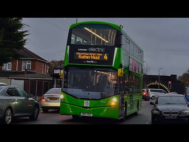 **BRAND NEW** Ride on First Leicester Wright StreetDeck Newporter EV 70102 (OIG 1792) Route 4