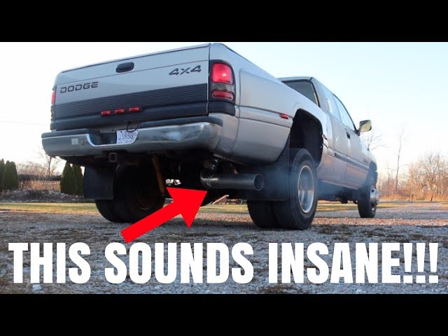 12 VALVE CUMMINS GETS NASTY 5 inch STRAIGHT PIPE EXHAUST!!! *EXTREMELY LOUD!*