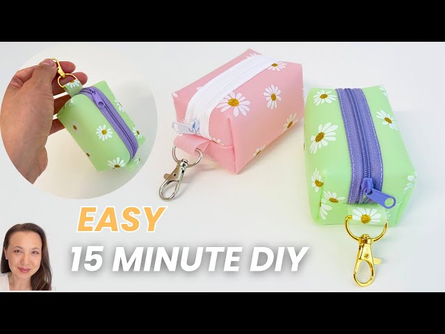 How to make a Mini Jelly Vinyl Boxy Zipper Pouch | Quick & Easy 15-minute DIY Project !