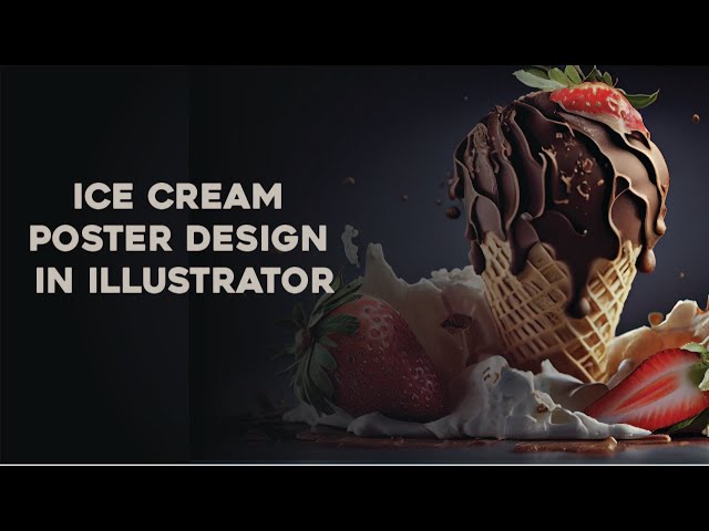 ice cream poster design in illustrator