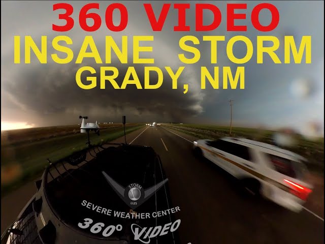 5-24-23  INSANE RAW 360° Video Tornado Warned Storm - Grady / Clovis, NM